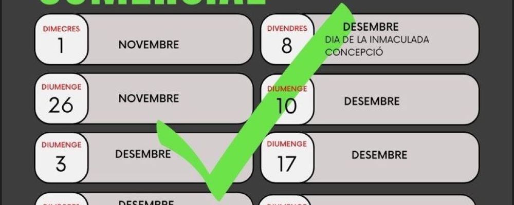 ¿Dudas con los Festivos  de abertura comercial?